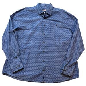 johnnie-O Finley Hangin' Out Button Up Shirt Laguna Blue XXL